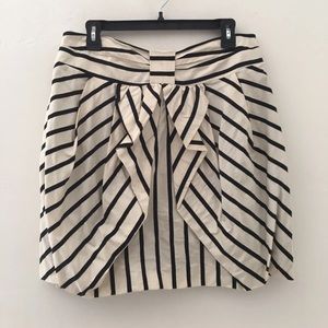 Anthropologie Eva Franco Parisian Stripe Bubble Skirt Size 10 ~ Black Cream